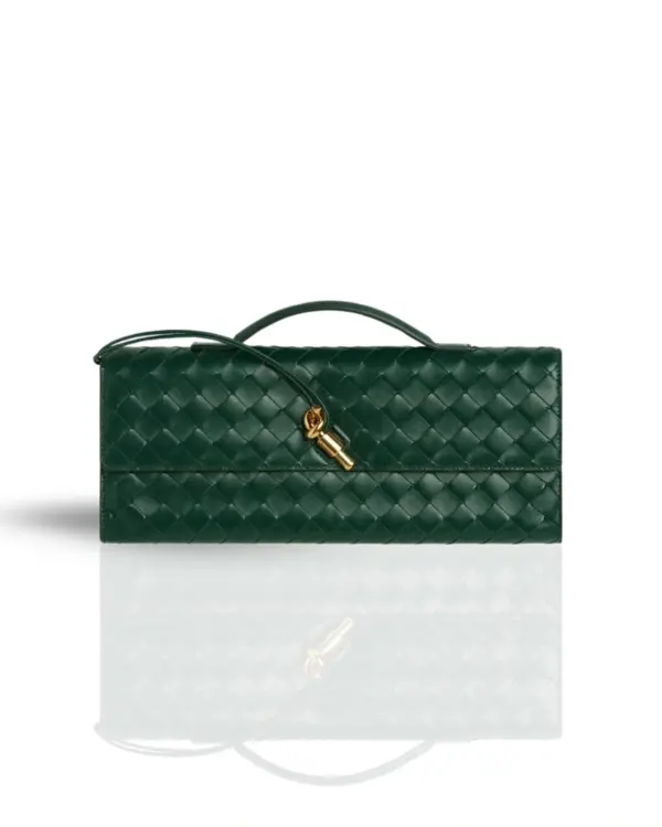 ANDANTE WOVEN CLUTCH EMERALD