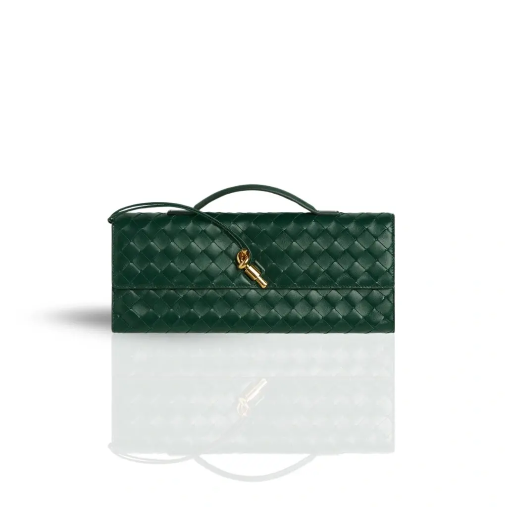 ANDANTE WOVEN CLUTCH EMERALD