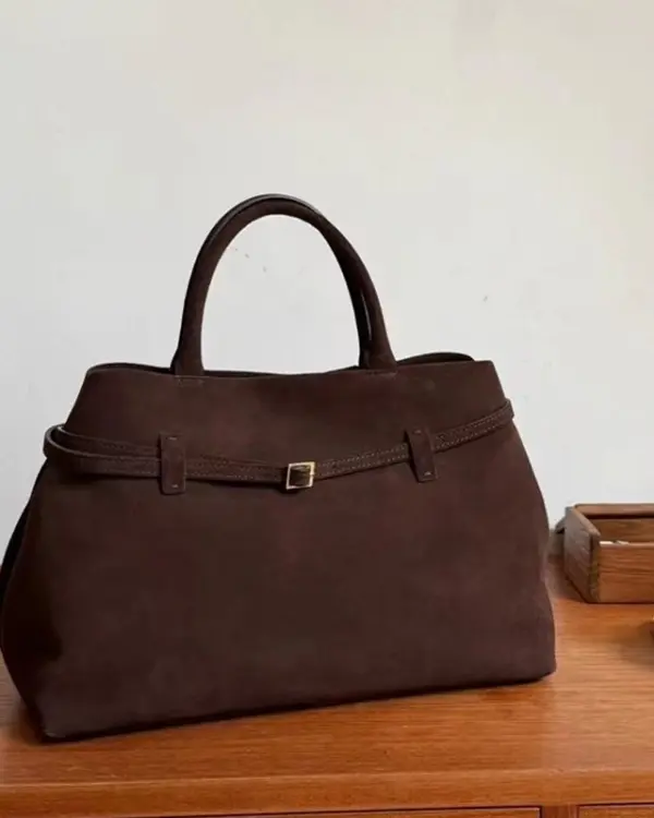 WINDSOR TOTE BAG IN BROWN SUEDE